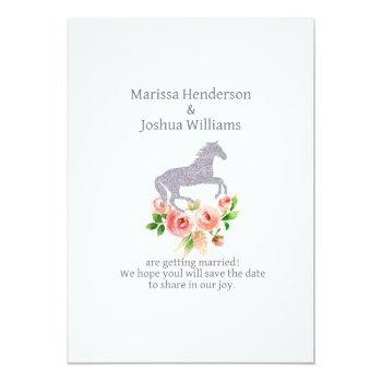 Pink And Silver Bridal Shower Save The Date Invitation Front View