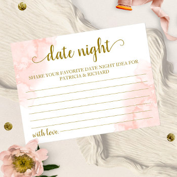 pink blush floral gold geometric date night idea postcard