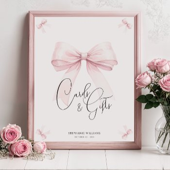 pink bow bridal shower sign