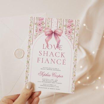 pink bow love shack fiance bridal shower invitation