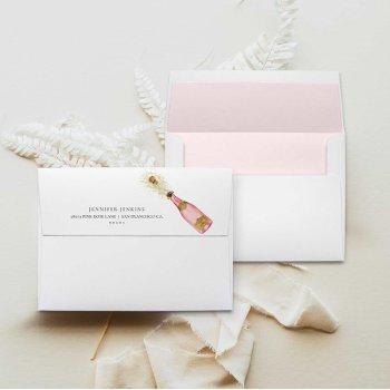 pink brunch and bubbly bridal shower envelope