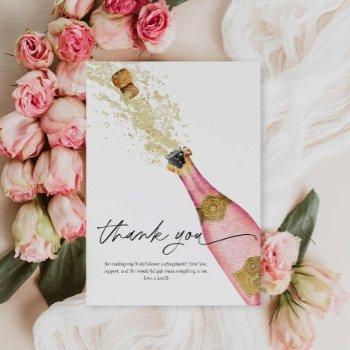 pink bubbly bridal shower thank you card