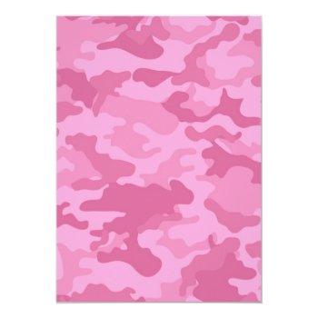 Pink Camo Bridal Shower Or Engagement Party Invitation Front View