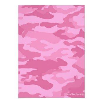 Pink Camo Bridal Shower Or Engagement Party Invitation Front View