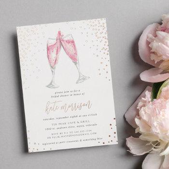 pink champagne | bridal shower rose gold foil invitation