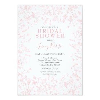 Pink Chinoiserie Floral , Invitation Front View