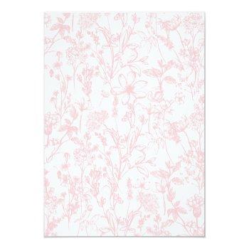 Pink Chinoiserie Floral , Invitation Front View
