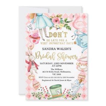 pink diamond don't be late bridal shower  invitation