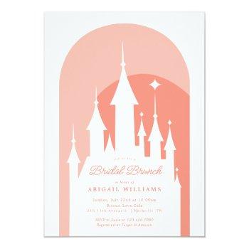 Pink Disney Princess Castle | Bridal Brunch Invitation Front View