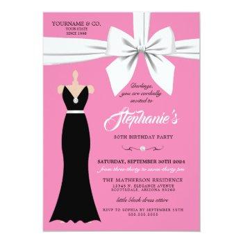 Pink Elegant Fashion Tiffany Birthday Invitation Front View