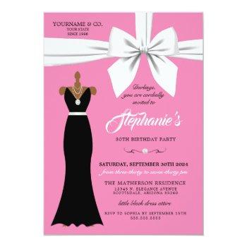 Pink Elegant Fashion Tiffany Birthday Invitation Front View