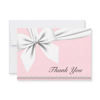 pink elegant tiffany pearls fancy thank you cards