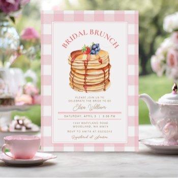 pink fruit pancake bridal shower brunch  invitation