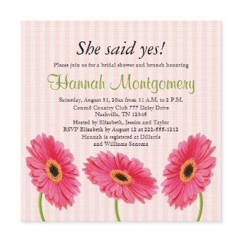 pink gerbera daisy bridal shower invitations