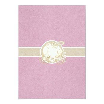 Pink Gold Cinderella Carriage Bridal Shower  Invitation Front View