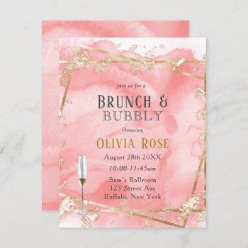 pink gold fairytale brunch & bubbly invitation