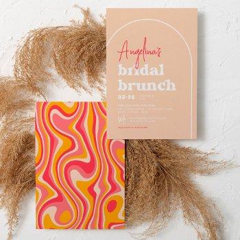 pink hippie boho modern arch brunch bridal shower invitation