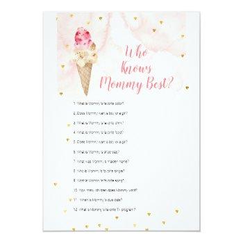 Pink Ice Cream Floral Who Knows Mommy Best Game Front View