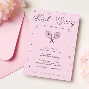 pink | last swing before the ring bridal shower invitation