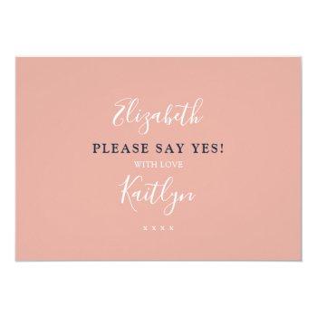 Pink & Navy Floral | Will You Be My Maid Of Honor? Front View