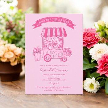 pink off the market scribbles bridal shower invitation