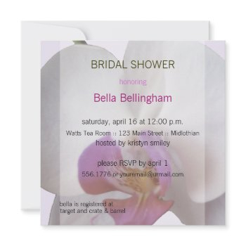 pink orchid bridal shower invitation