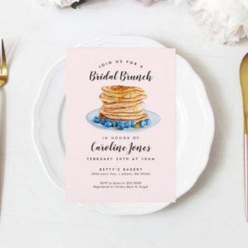 pink pancakes bridal brunch invitation