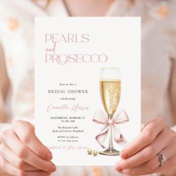 pink pearls & prosecco minimal bridal shower invitation