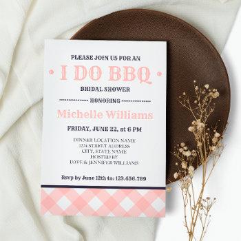 pink plaid | rustic i do bbq bridal shower invitation