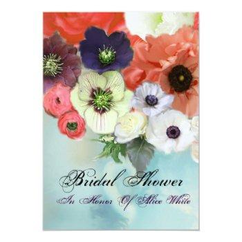 Pink Red Roses And Anemone Flowers Front View