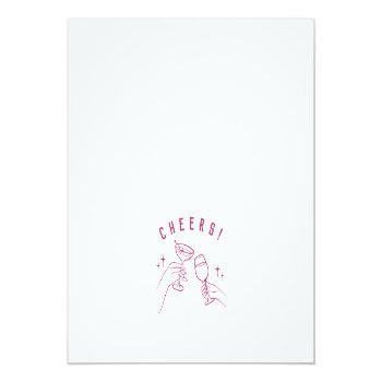 Pink Retro Cocktail Party Bridal Registry Insert Front View