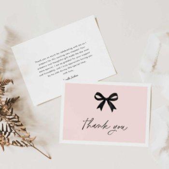 pink she's tying the knot bridal shower thank you card
