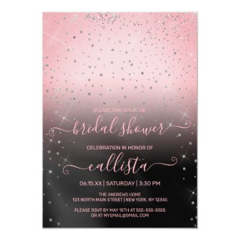 Pink Silver Glitter Confetti Front View