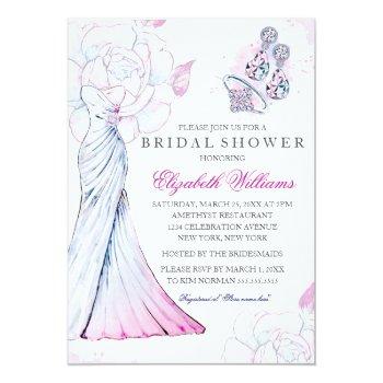 Pink Sparkle Crystal Wedding Gown Front View