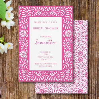 pink talavera bridal shower invitation