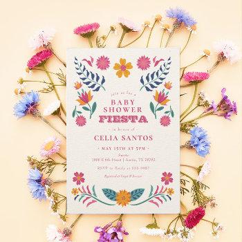 pink yellow mexican fiesta baby shower invitation