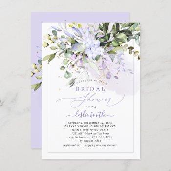 pixdezines purple gum eucalyptus bridal shower invitation