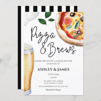 pizza & beer brew couples bridal wedding shower invitation