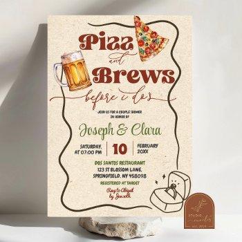 pizza brews before i do couples bridal shower invitation