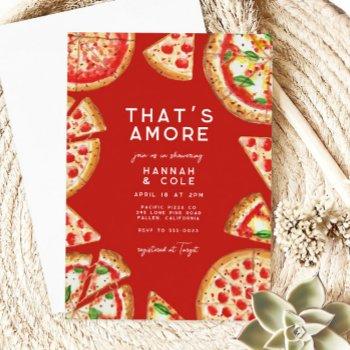 pizza couples italian bridal shower that's amore invitation