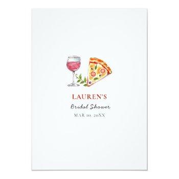 Pizza  "where Were They" Bridal Shower Game Invitation Front View