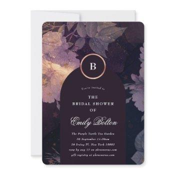 premium dark boho floral arch fall bridal shower invitation