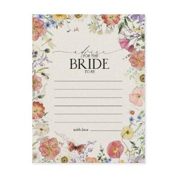pressed flowers advice to the bride postcard