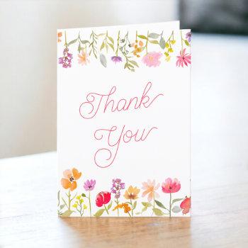 pretty spring wildflowers floral bridal shower thank you card
