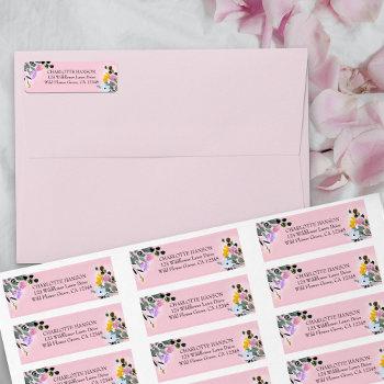 pretty wildflowers pink return address label