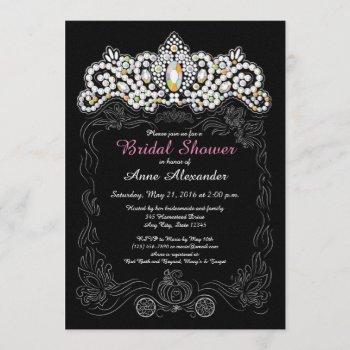 princess diamond tiara bridal shower invitations