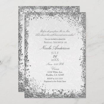 princess white damask storybook bridal shower invitation