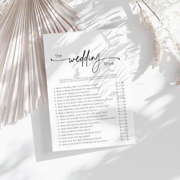 printable wedding shoe game
