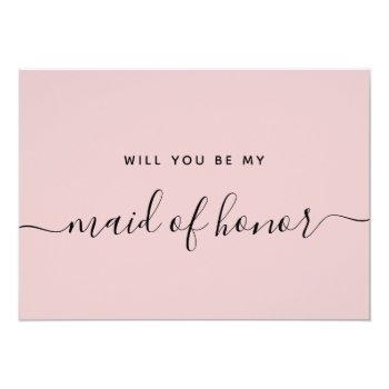 Proposal Will You Be My Maid Of Honor Bridal Party Invitation Front View