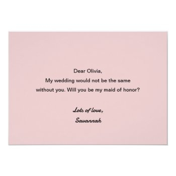 Proposal Will You Be My Maid Of Honor Bridal Party Invitation Front View
